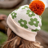 Acorn Kids Flower Power Merino Beanie | Green