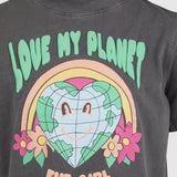 Love My Planet Tee (Size 3-7) - Charcoal