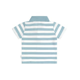 T-Rex Stripe Polo Shirt - Marine Blue / Almond Milk