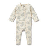 Forever Ferns Organic Pointelle Zipsuit with Feet