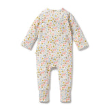 Ava Floral Organic Zipsuit with Feet