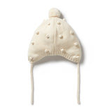 Wilson and Frenchy Knitted Bauble Bonnet - Ecru