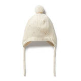 Wilson and Frenchy Knitted Pointelle Bonnet - Ecru